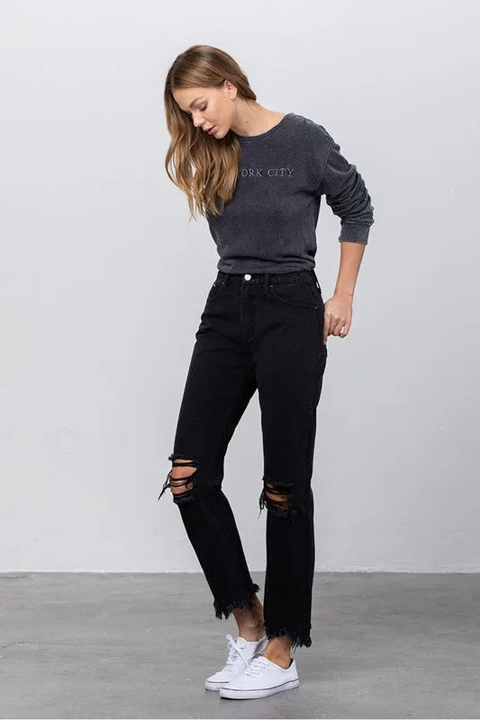 INSANE GENE DESTROYED STRAIGHT JEANS