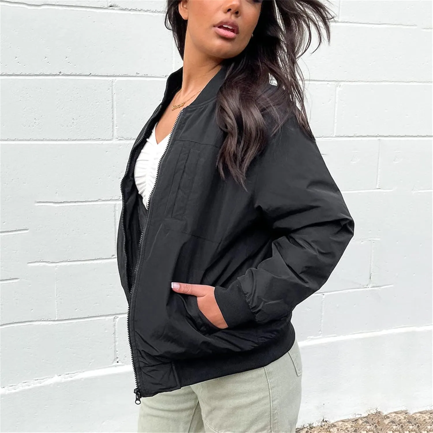 iTranyee Women's Vintage Varsity Jackets Retro Baseball Bomber Jackets Y2k Button Down Long Sleeve Oversized Coat Streetwear