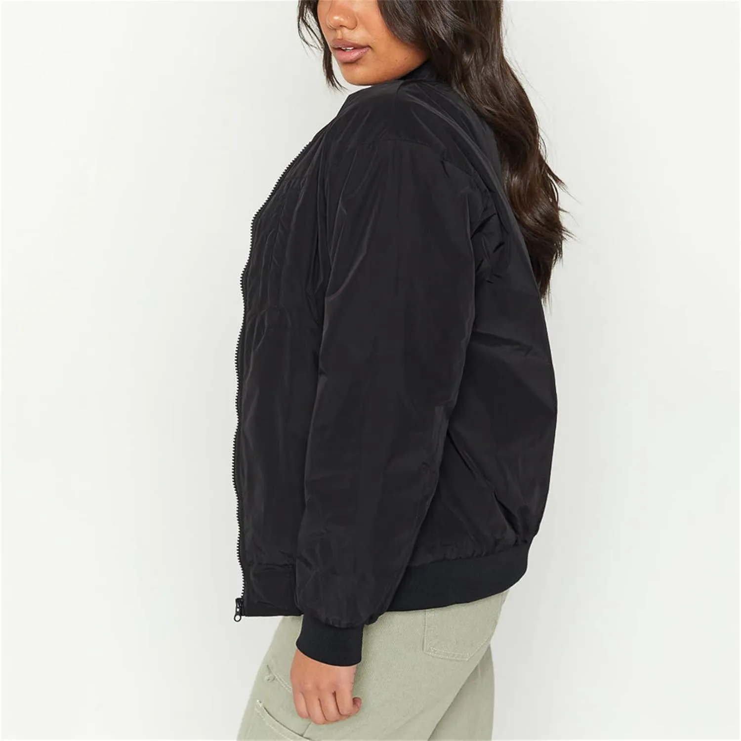 iTranyee Women's Vintage Varsity Jackets Retro Baseball Bomber Jackets Y2k Button Down Long Sleeve Oversized Coat Streetwear