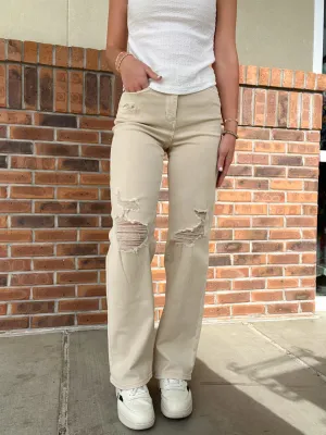 Judy Blue High Waist Bone 90's Straight Denim Jean