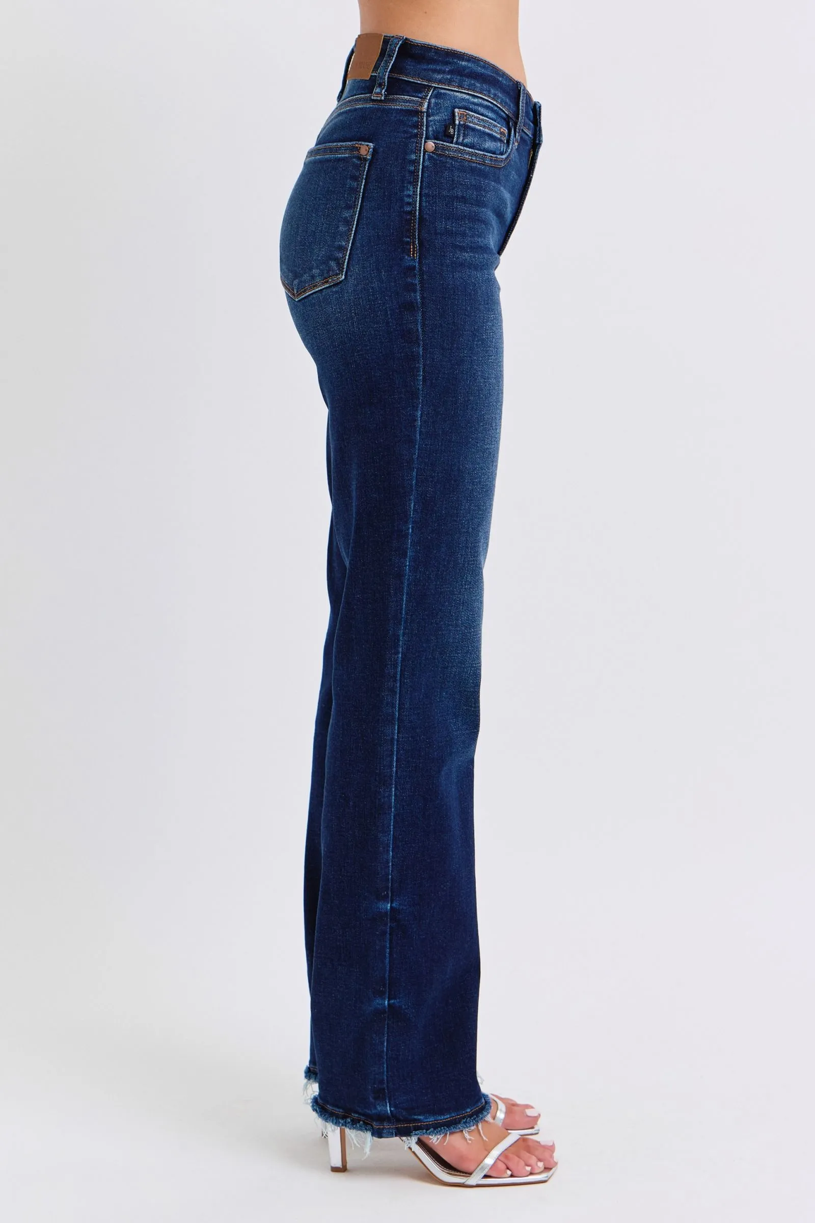 Judy Raw Hem Straight Leg Jeans