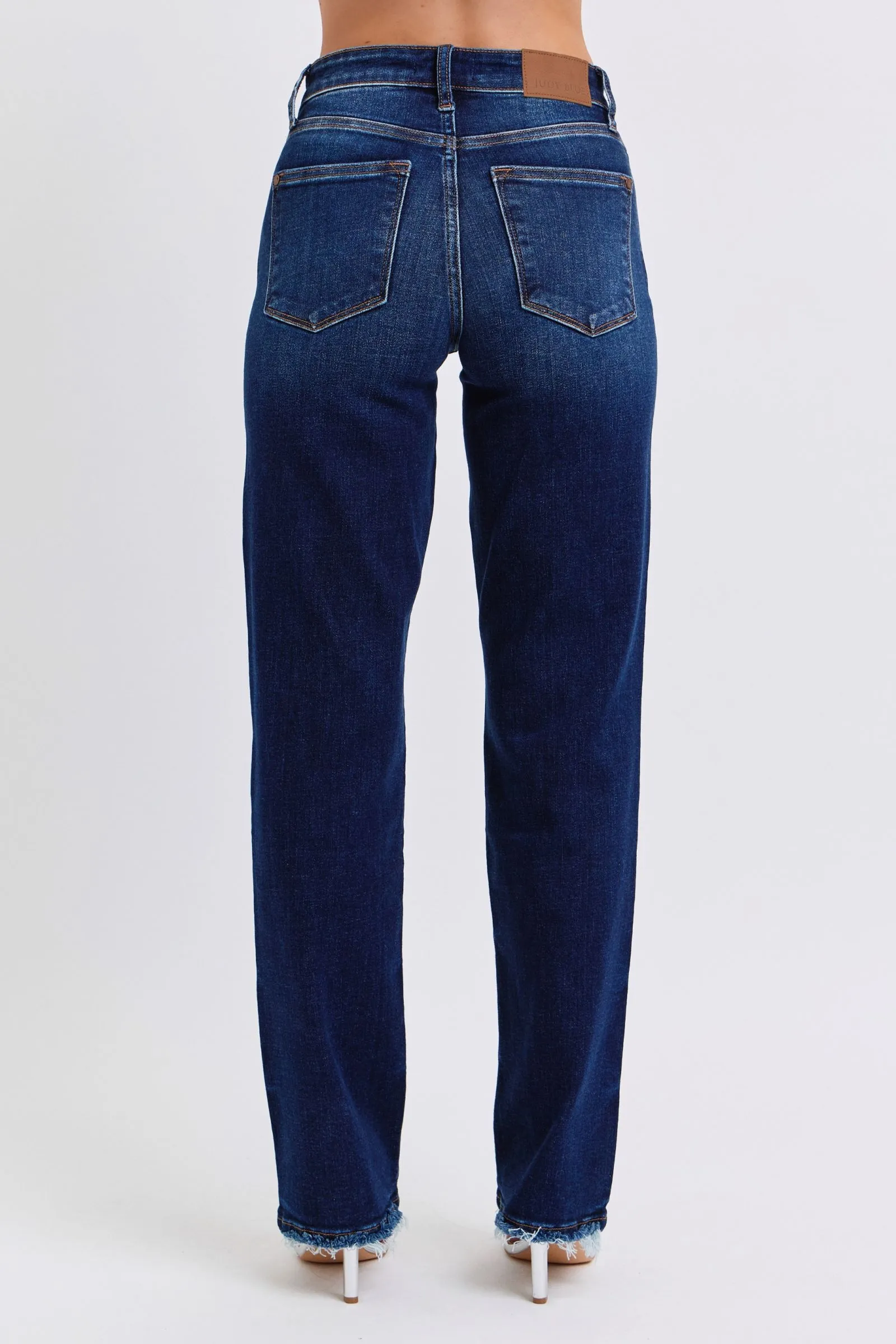 Judy Raw Hem Straight Leg Jeans