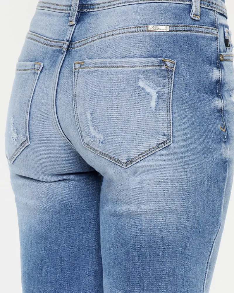 KanCan High Rise WB Detail Mom Fit