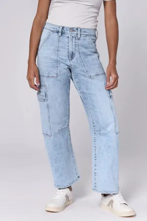 Lasso High Rise Cropped Jeans - Tejano Blue