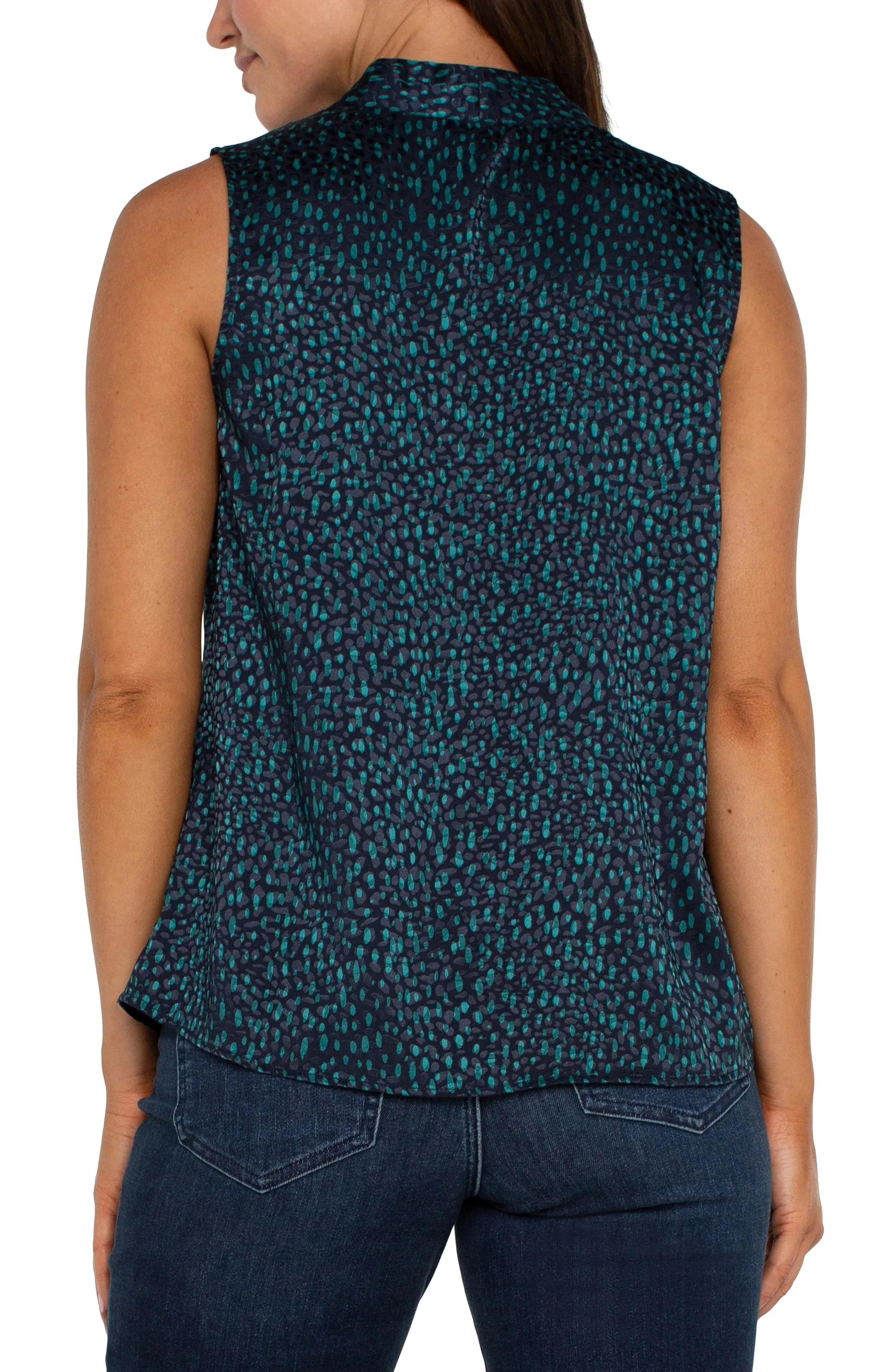 Liverpool Jacquard Printed Sleeveless Blouse