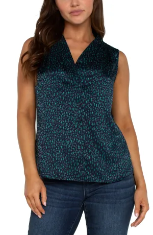 Liverpool Jacquard Printed Sleeveless Blouse