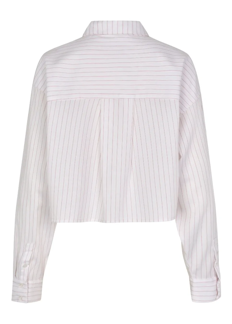 mbyM Emele cropped blouse met roze streep Wit