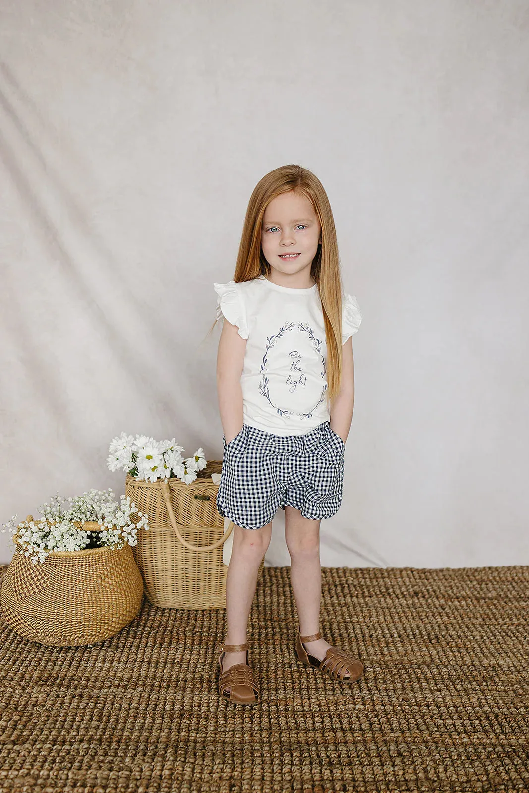Mebie Baby Navy Gingham Shorts