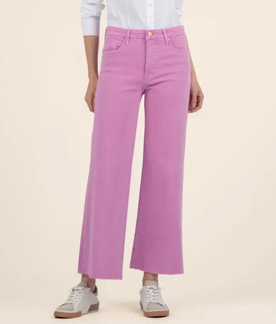 Meg Peony Pink High Rise Wide Leg Jeans - KUT