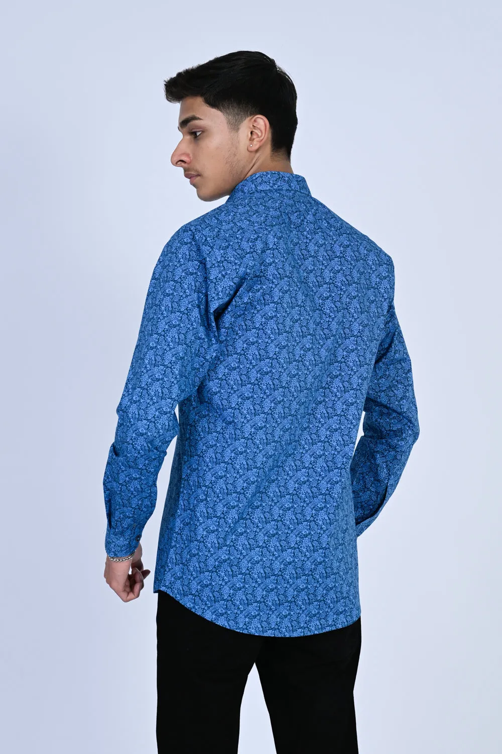 MEN BLUE CASUAL SHIRT