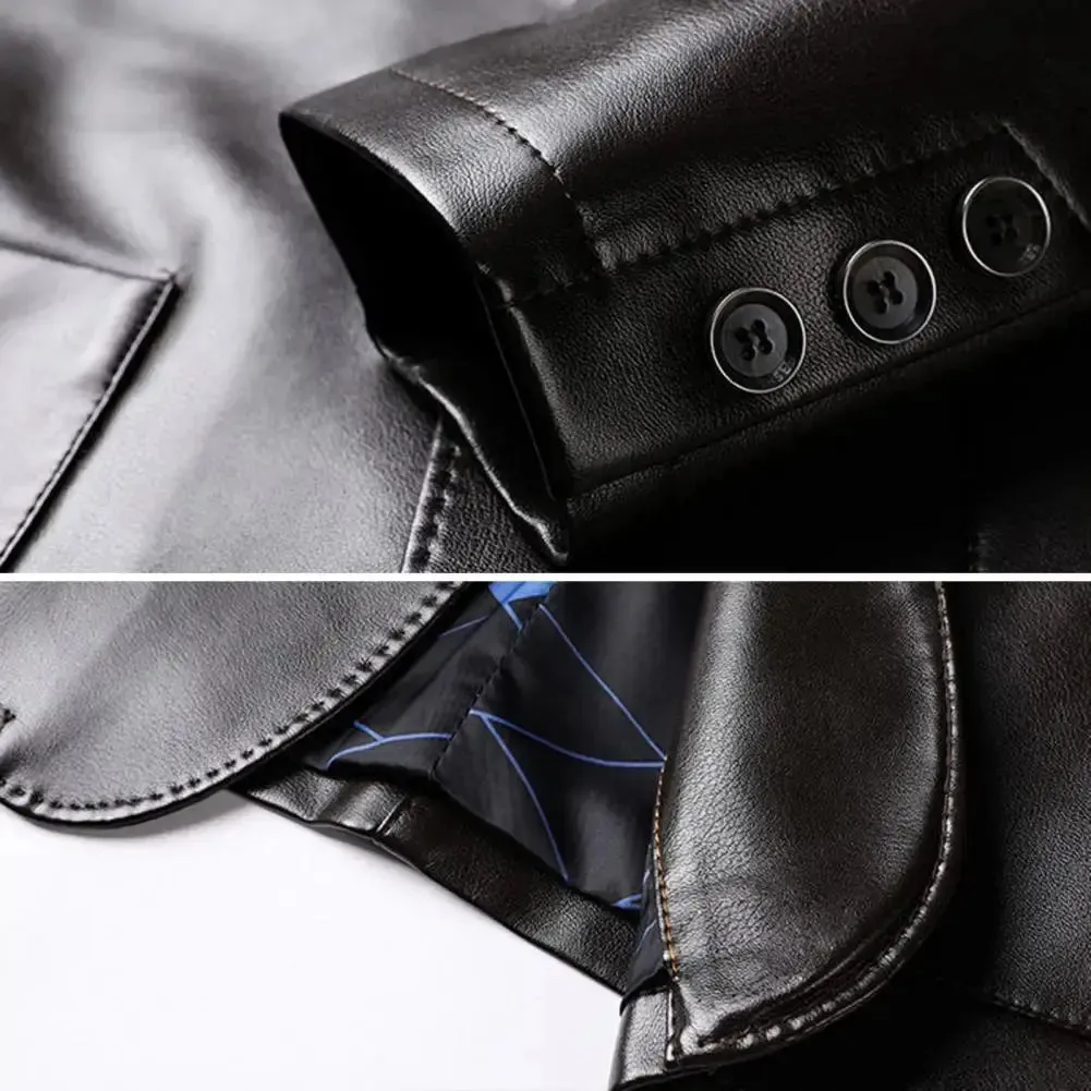 Men Jacket with Button Decoration Long-lasting Wear Men Jacket