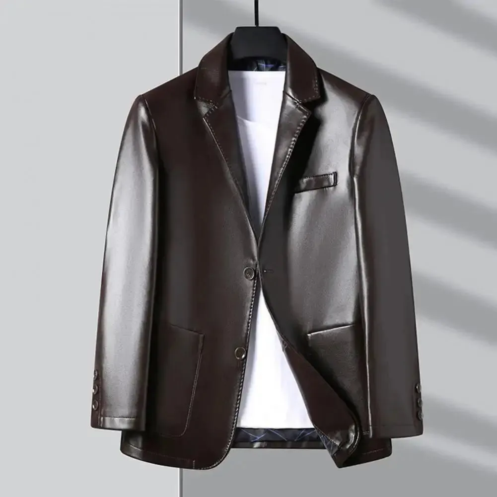 Men Jacket with Button Decoration Long-lasting Wear Men Jacket