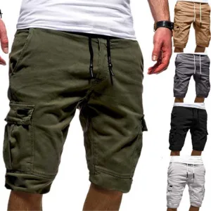 Men’s Casual Jogger Sports Cargo Shorts - Military Combat Workout Gym Trousers