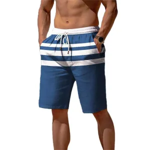 Men's Draw Rope Elastic Waist 3D Printed Casual Beach Shorts 00399598YY