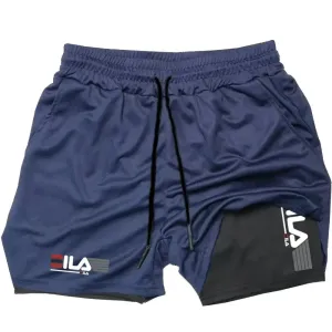 Men's Two-in-One Sports Shorts - Breathable, Quick-Drying, Double-Layer Running