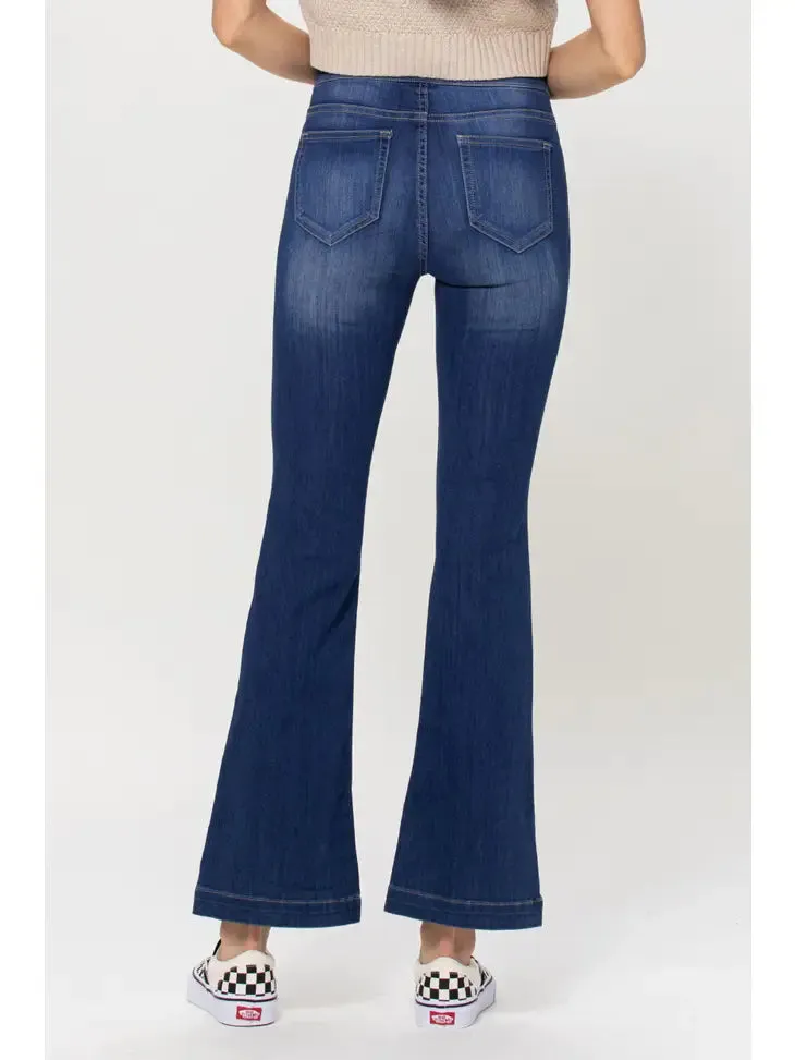 Mid-rise Flare jegging Dark Denim