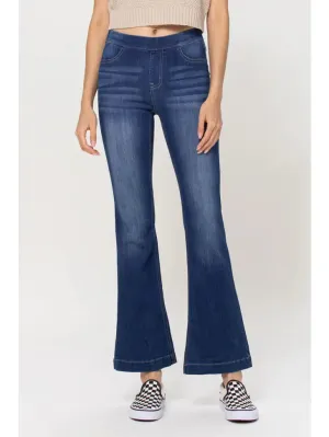 Mid-rise Flare jegging Dark Denim