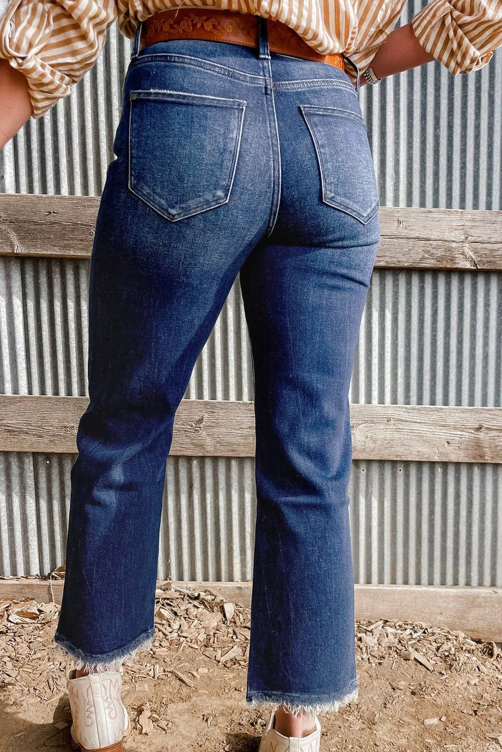 Mineral Wash Flared Jeans