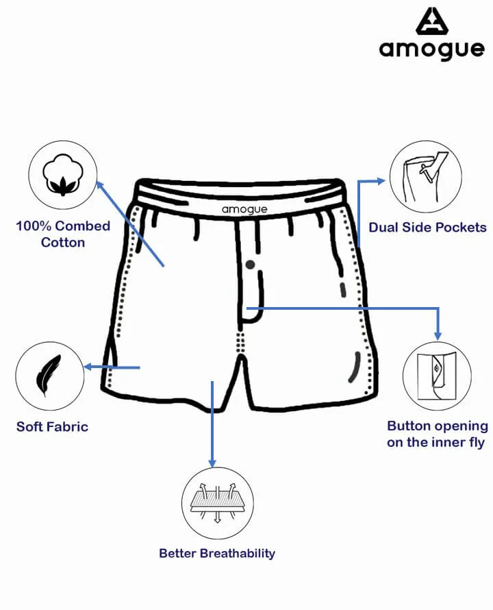 Navy Santa Printed Premium Cotton Boxers