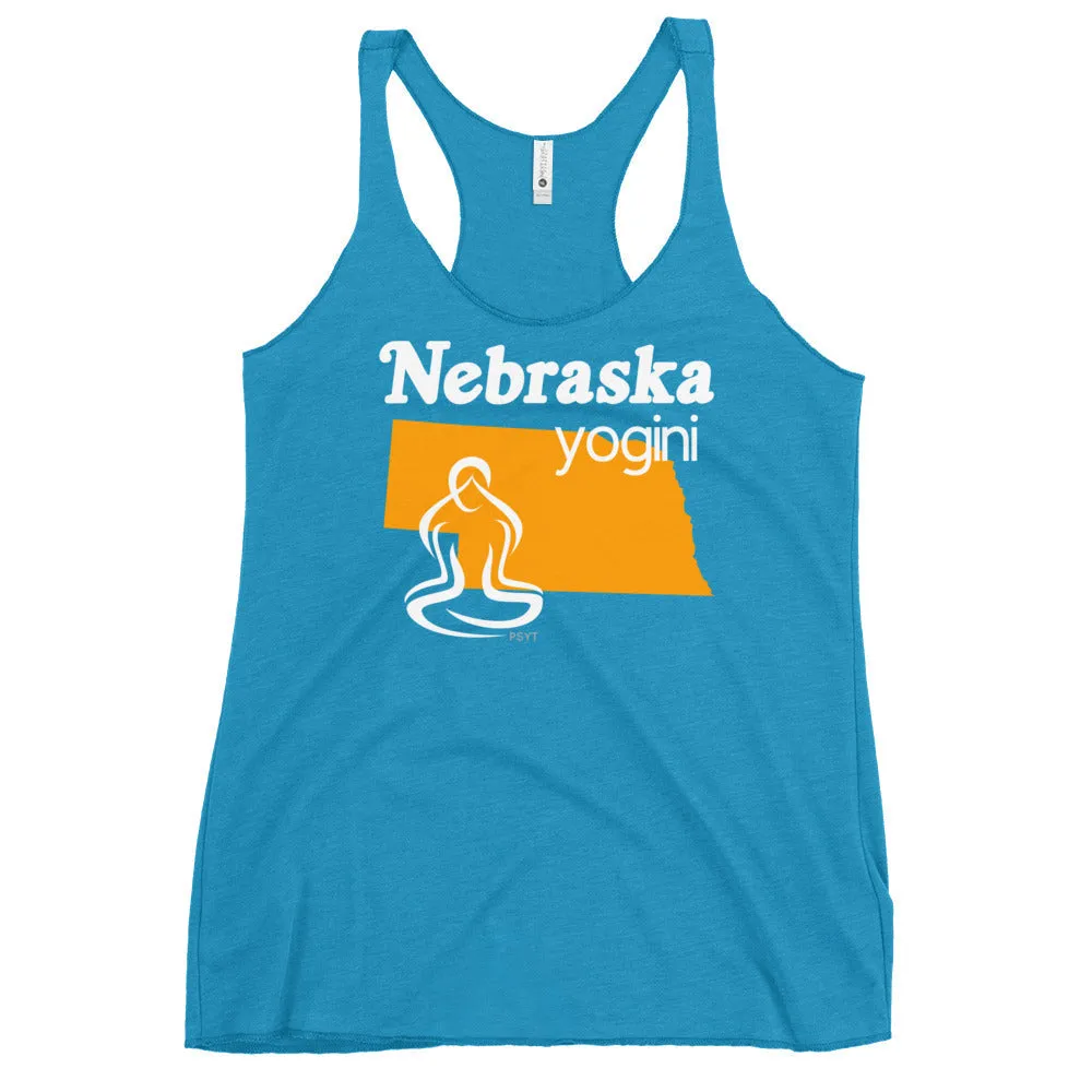 Nebraska Map Yogini Dark Color Tank Top