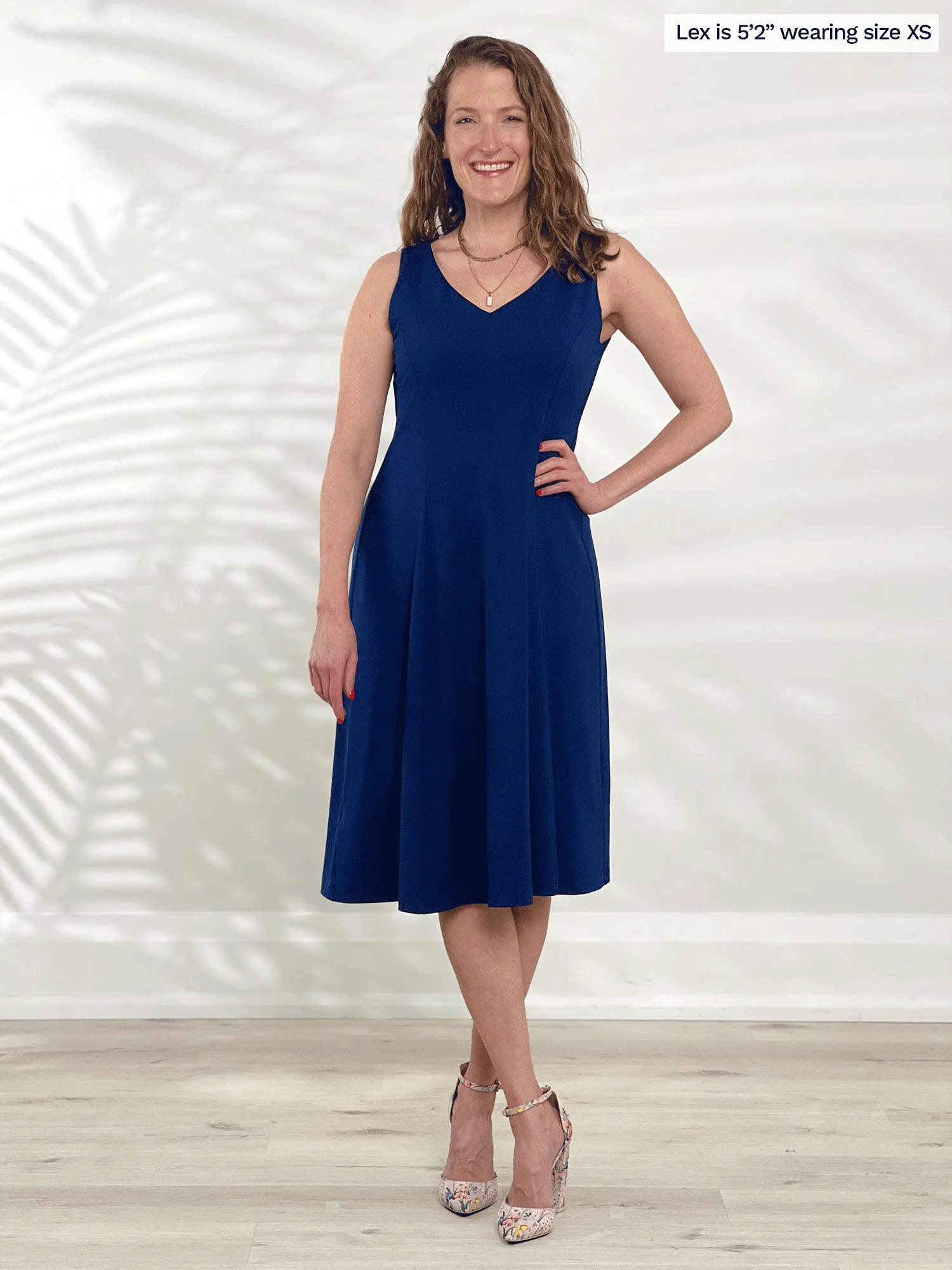 Niah reversible neckline knee length flounce dress - FINAL SALE