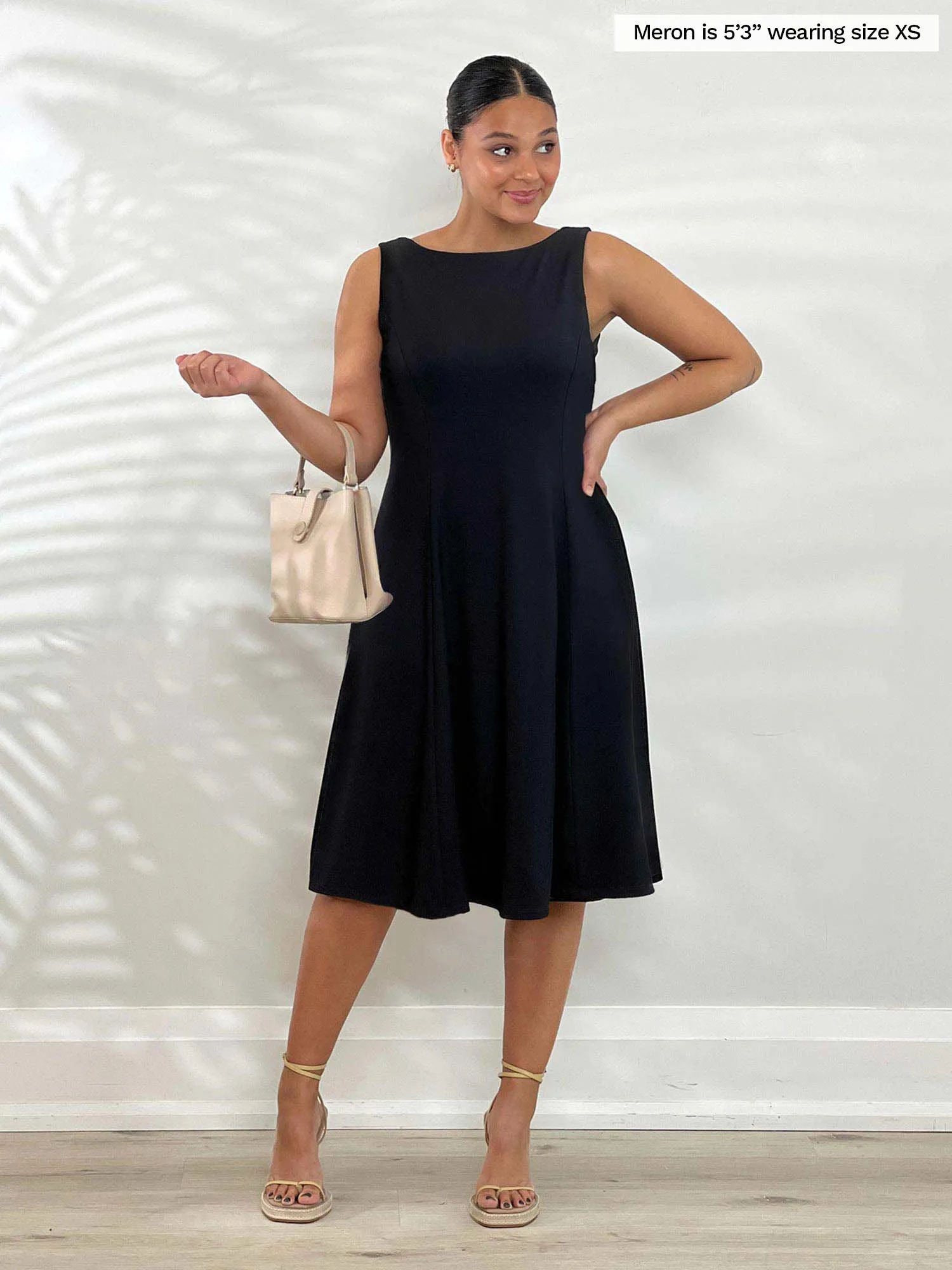 Niah reversible neckline knee length flounce dress - FINAL SALE