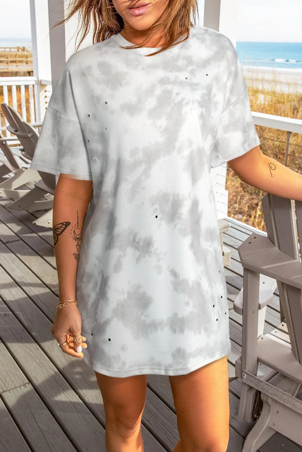 Off The Grid Short Sleeve Tie Dye Tunic