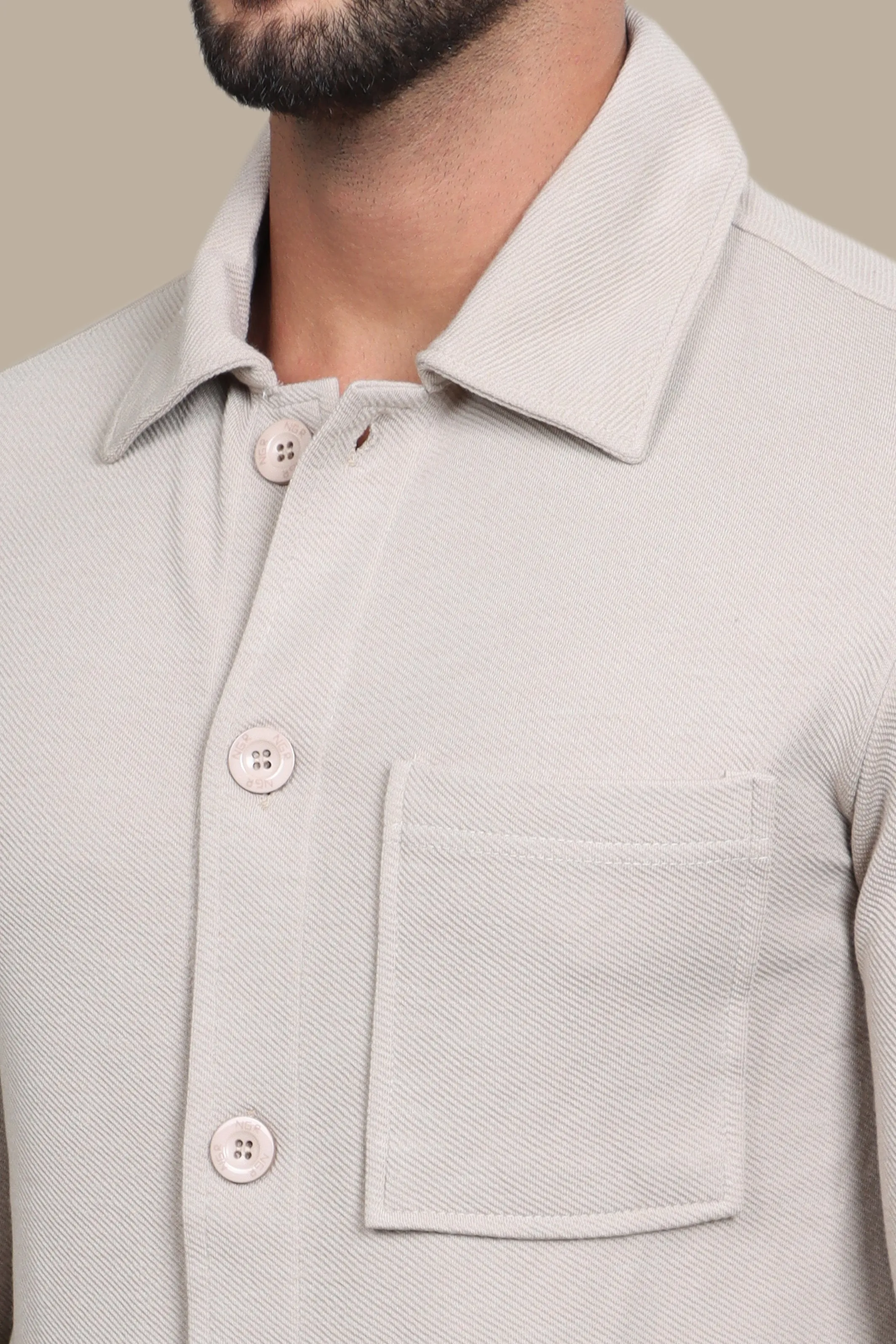 Opulent Comfort: Beige Twin Pocket Luxury Tracksuit