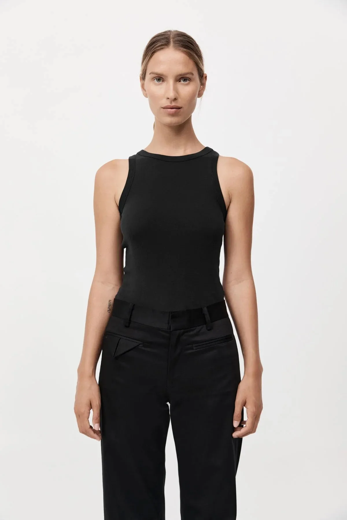 Organic Cotton Bateau Tank - Black