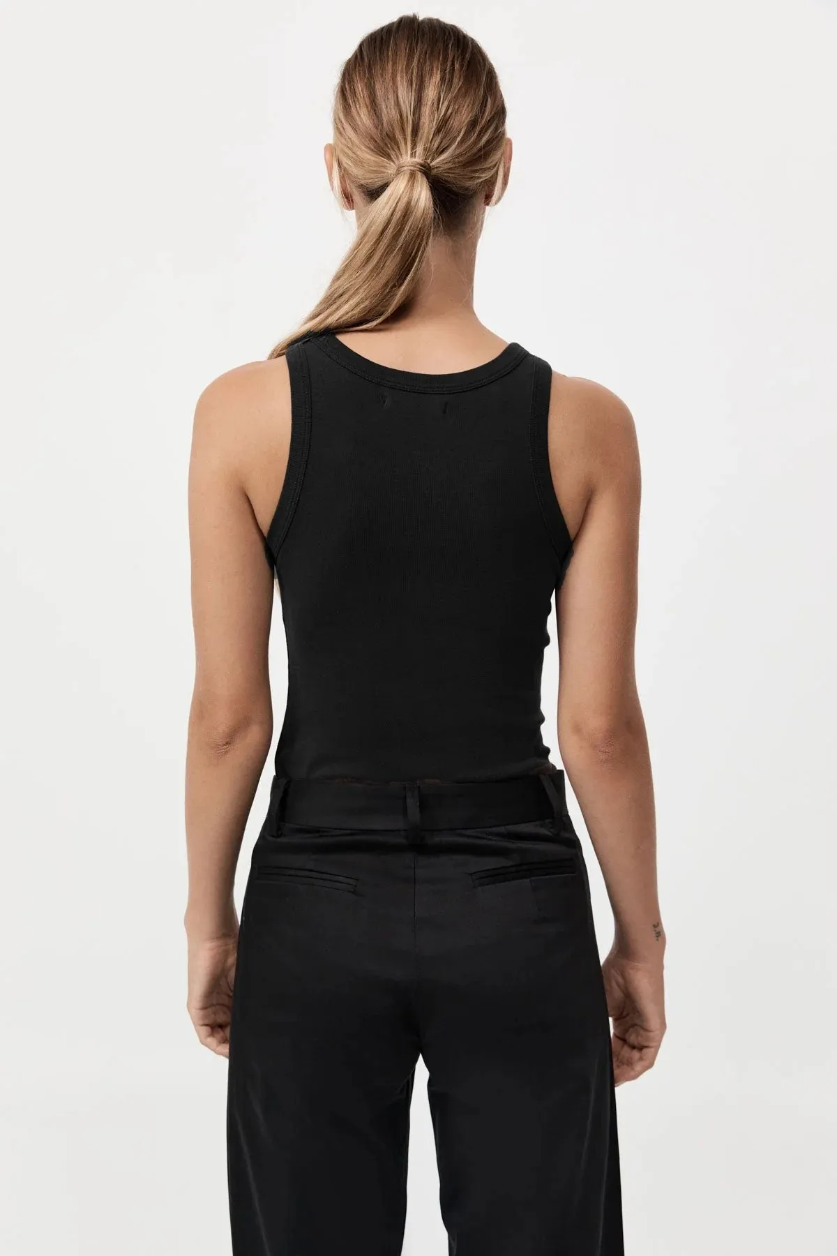 Organic Cotton Bateau Tank - Black