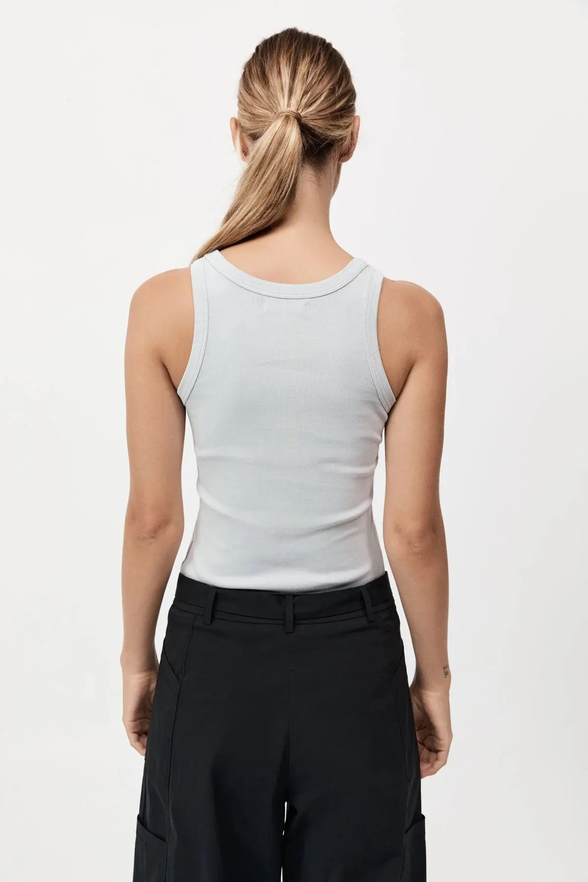 Organic Cotton Bateau Tank - Silver