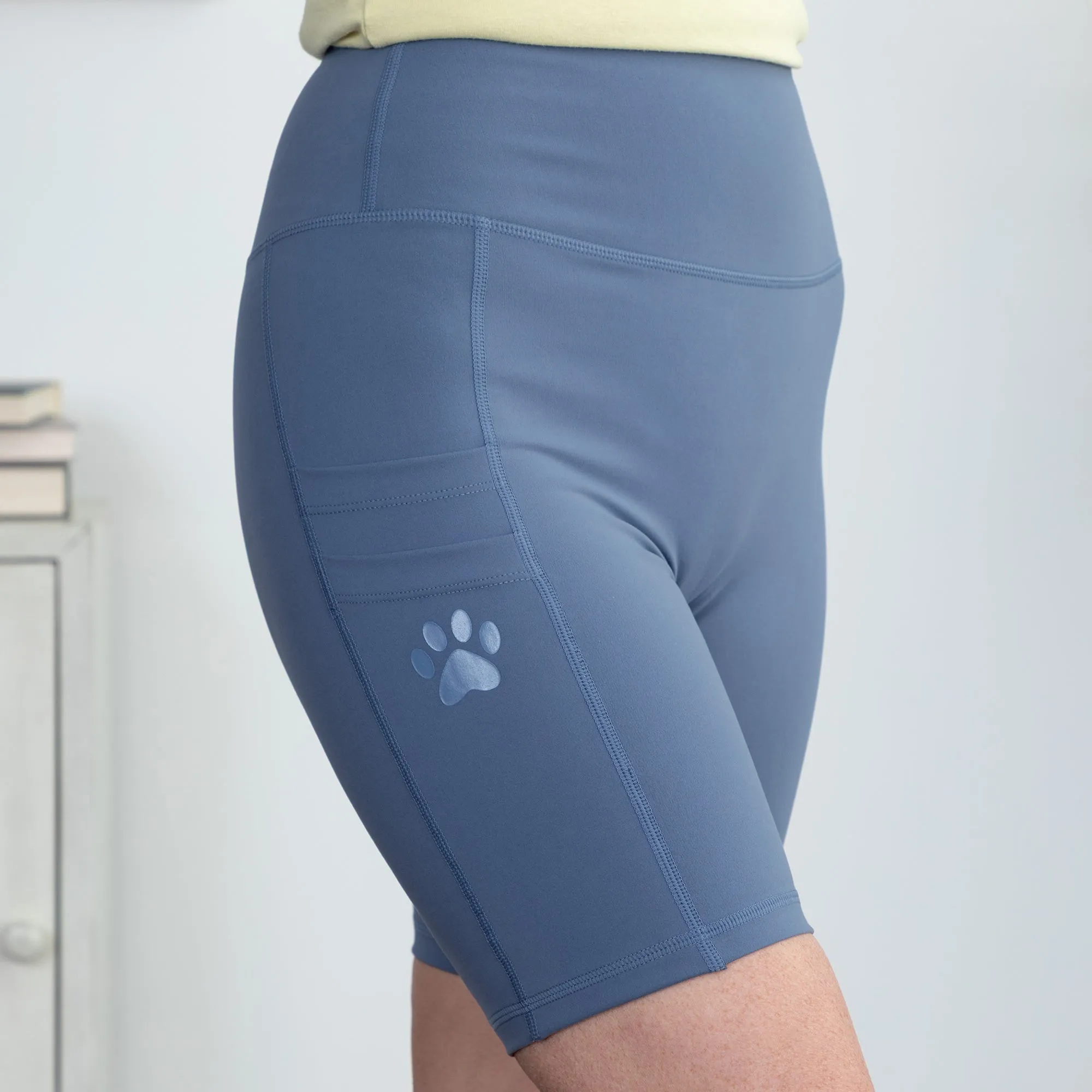 Paw Print High Rise Shorts with Pockets