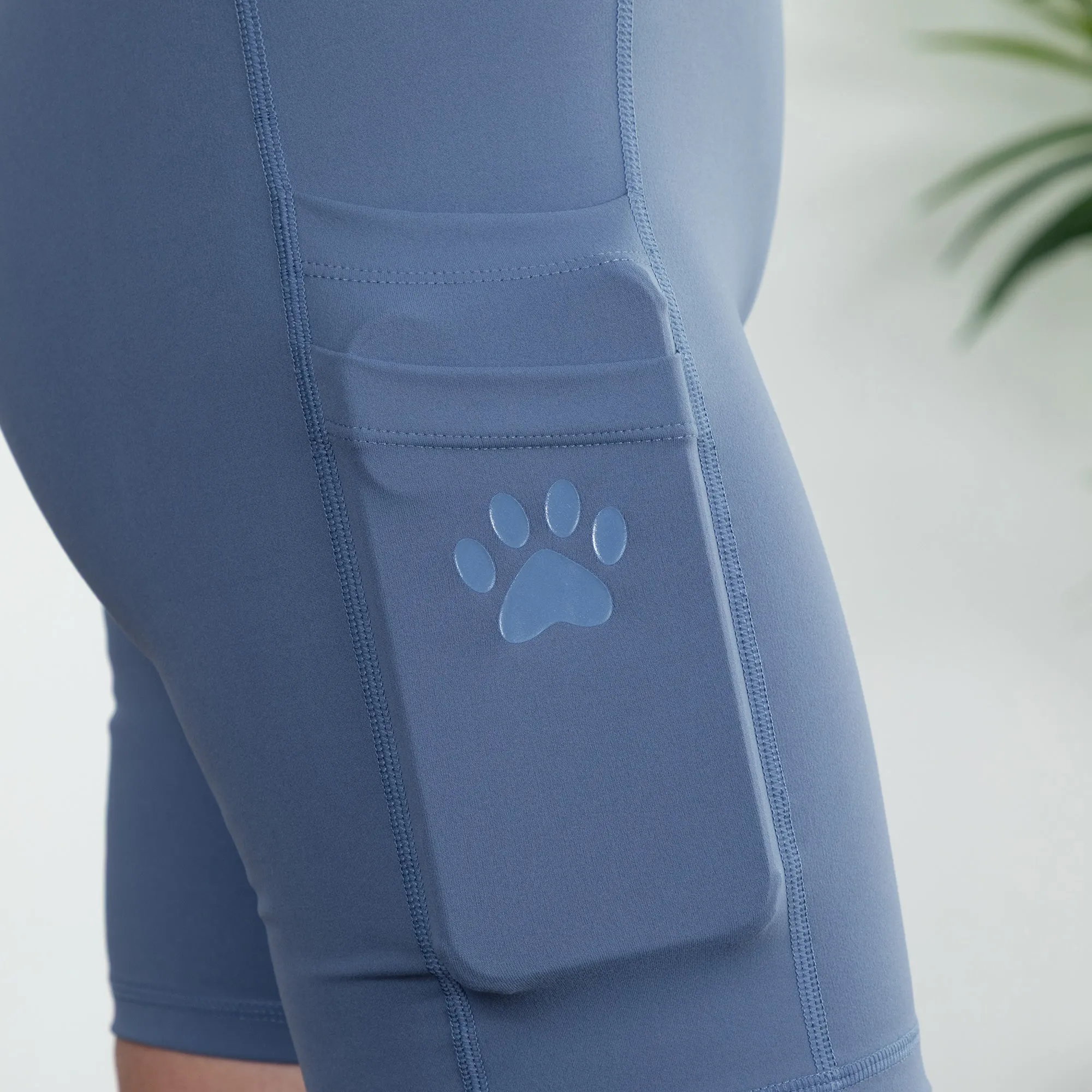 Paw Print High Rise Shorts with Pockets