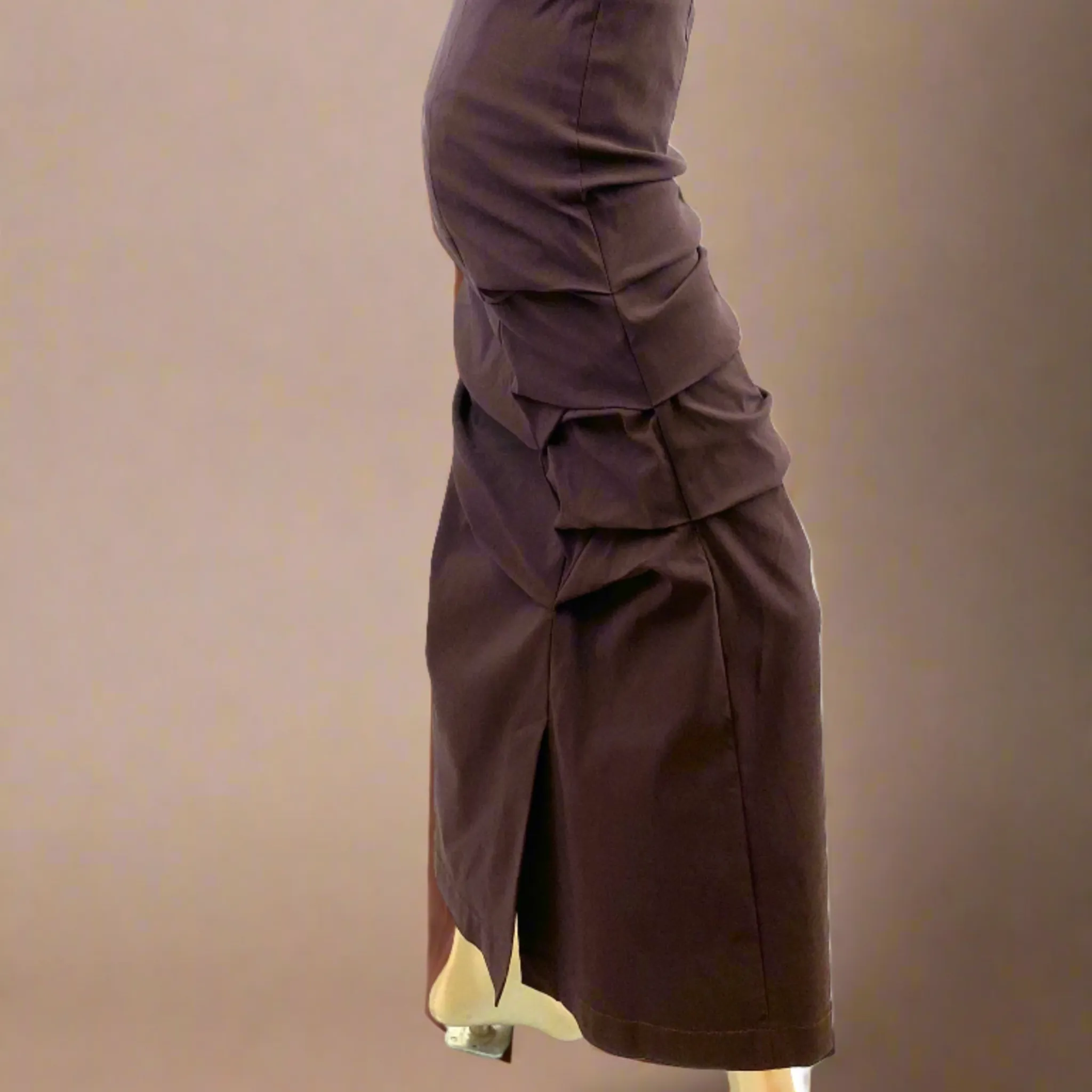 Pencil Rouged Skirt in Strech Fabric , Evening  skirt