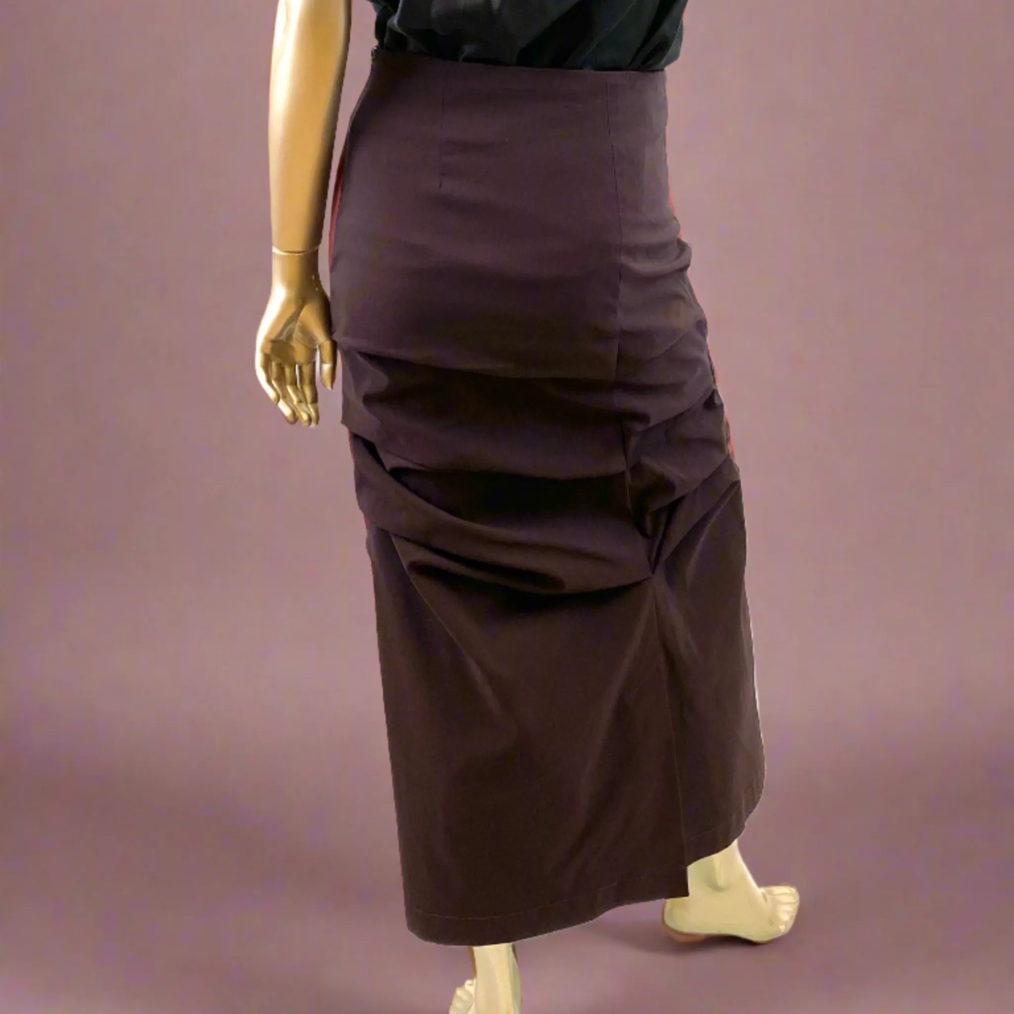 Pencil Rouged Skirt in Strech Fabric , Evening  skirt