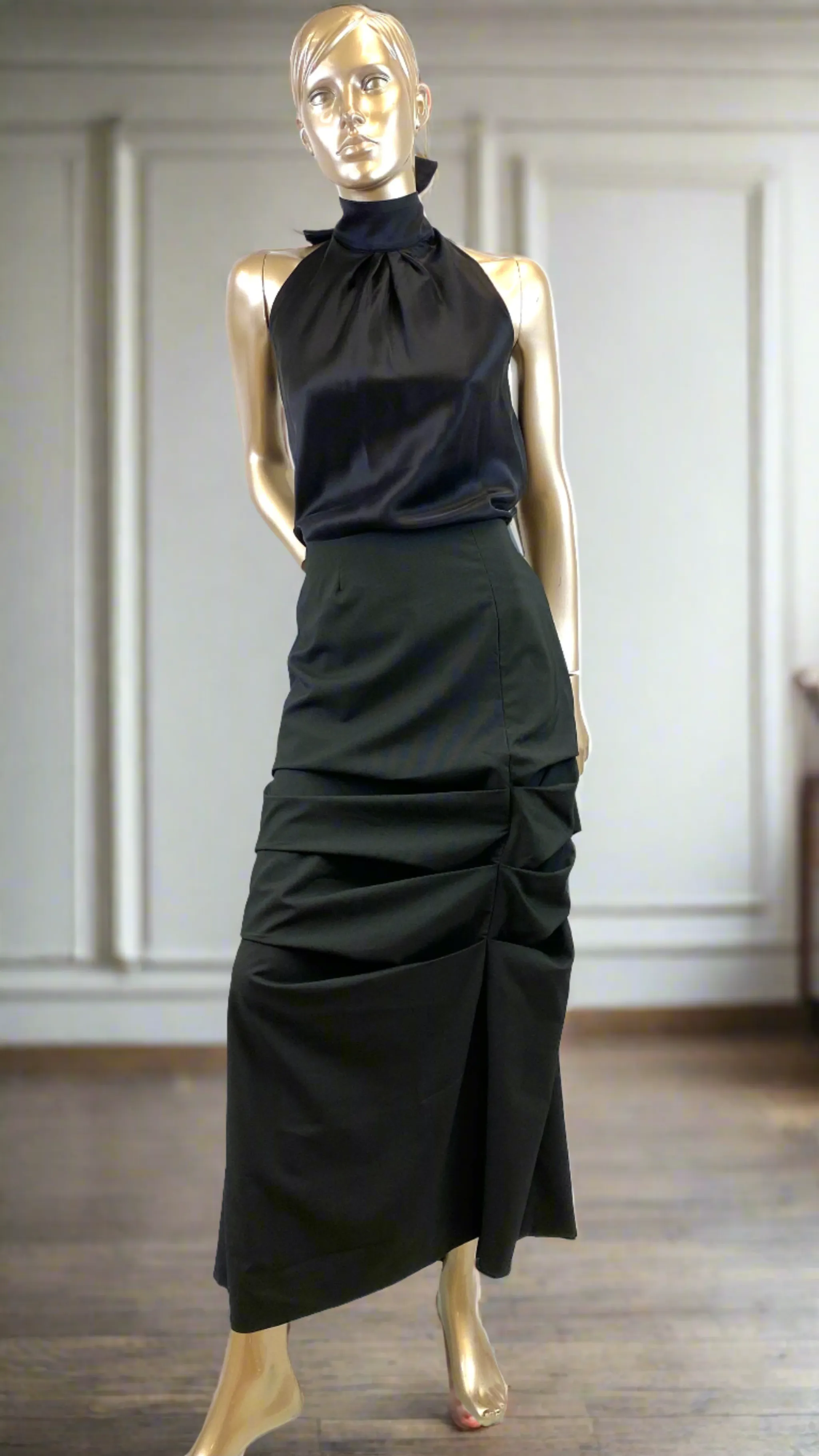 Pencil Rouged Skirt in Strech Fabric , Evening  skirt