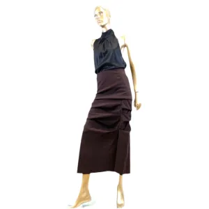 Pencil Rouged Skirt in Strech Fabric , Evening  skirt