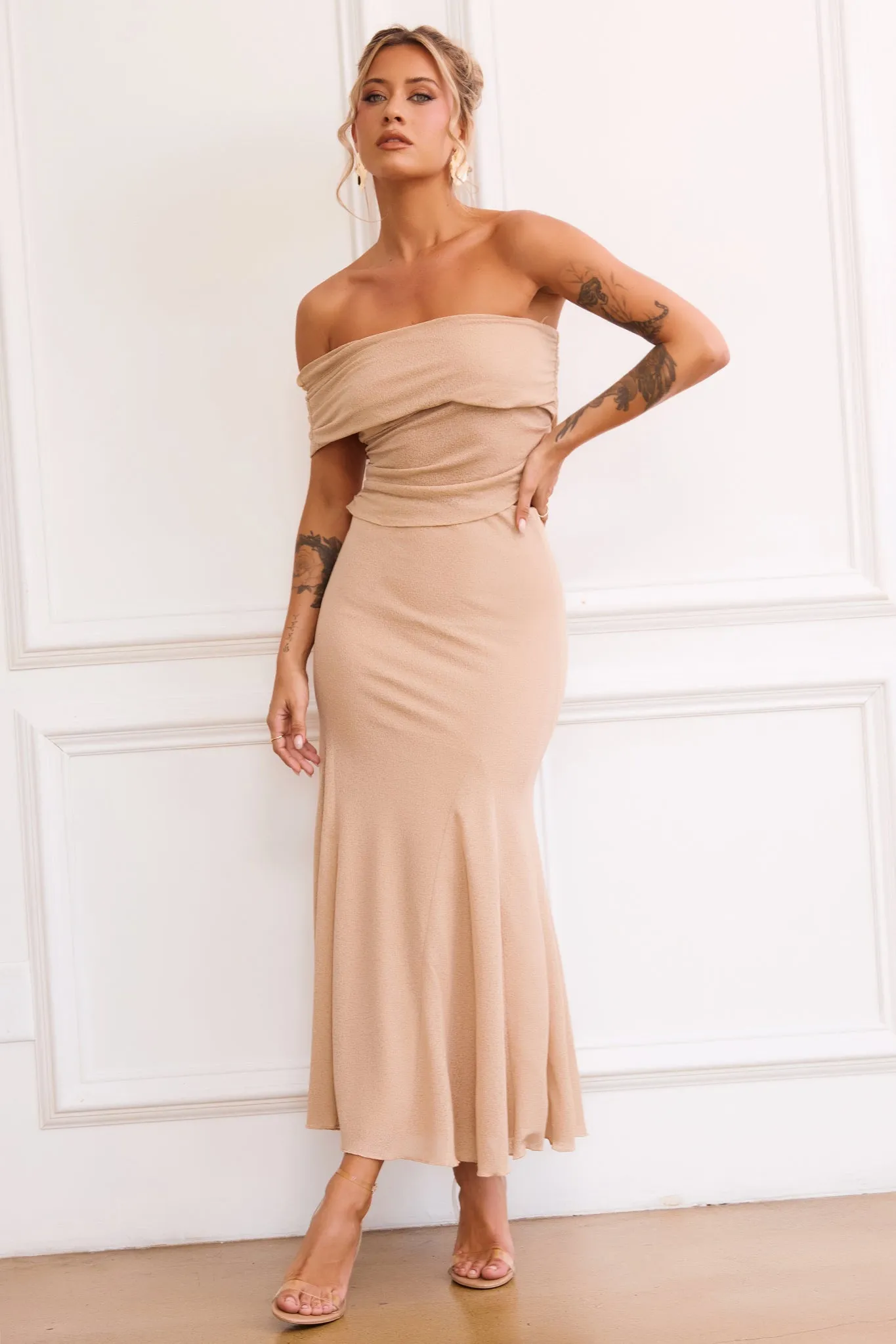Picture Perfect Maxi Skirt - Tan