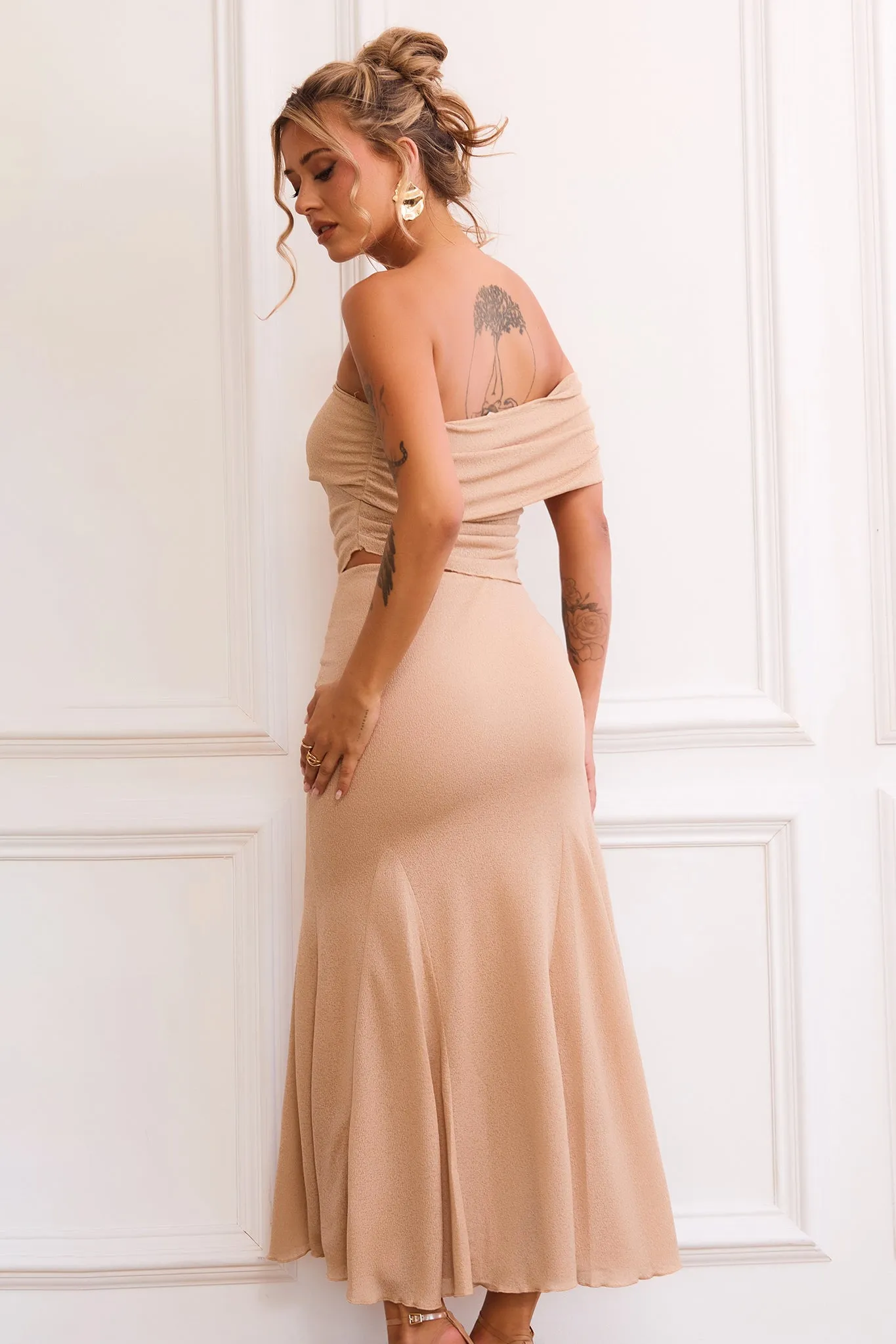 Picture Perfect Maxi Skirt - Tan