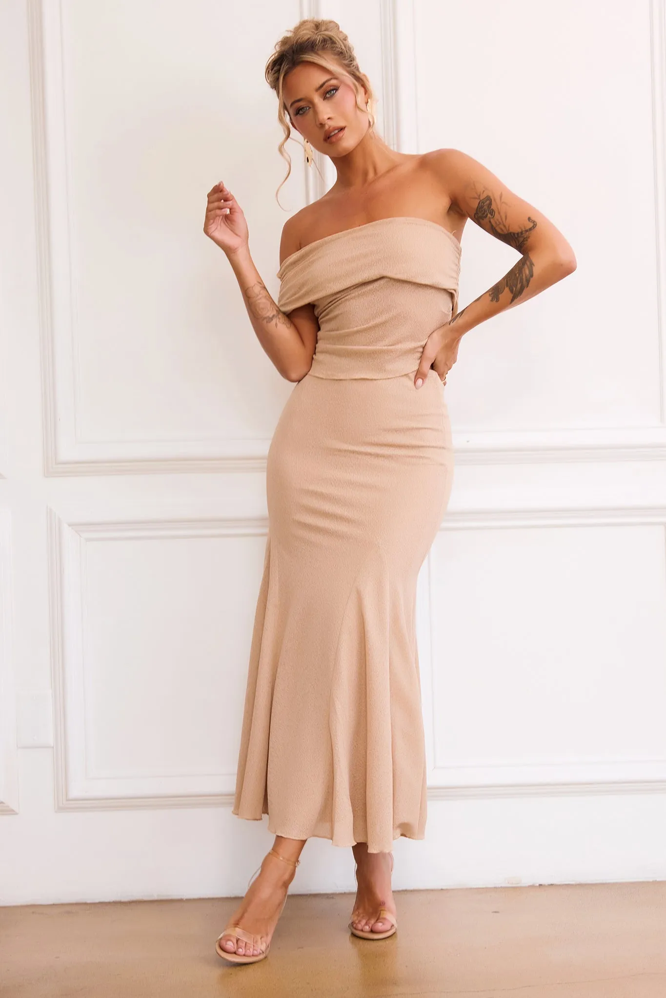 Picture Perfect Maxi Skirt - Tan