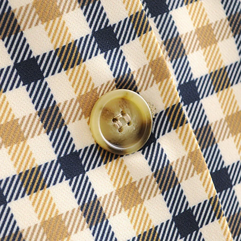 Plaid Women Blazers Long Sleeve Buttons