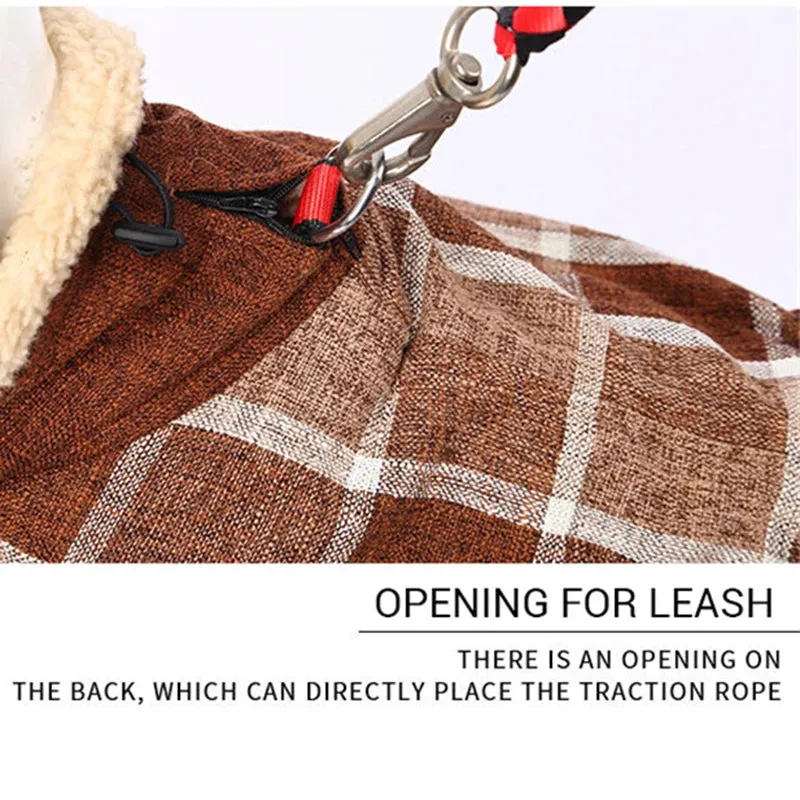 PlaidPaws™ Fleece Winter Jacket with Belt