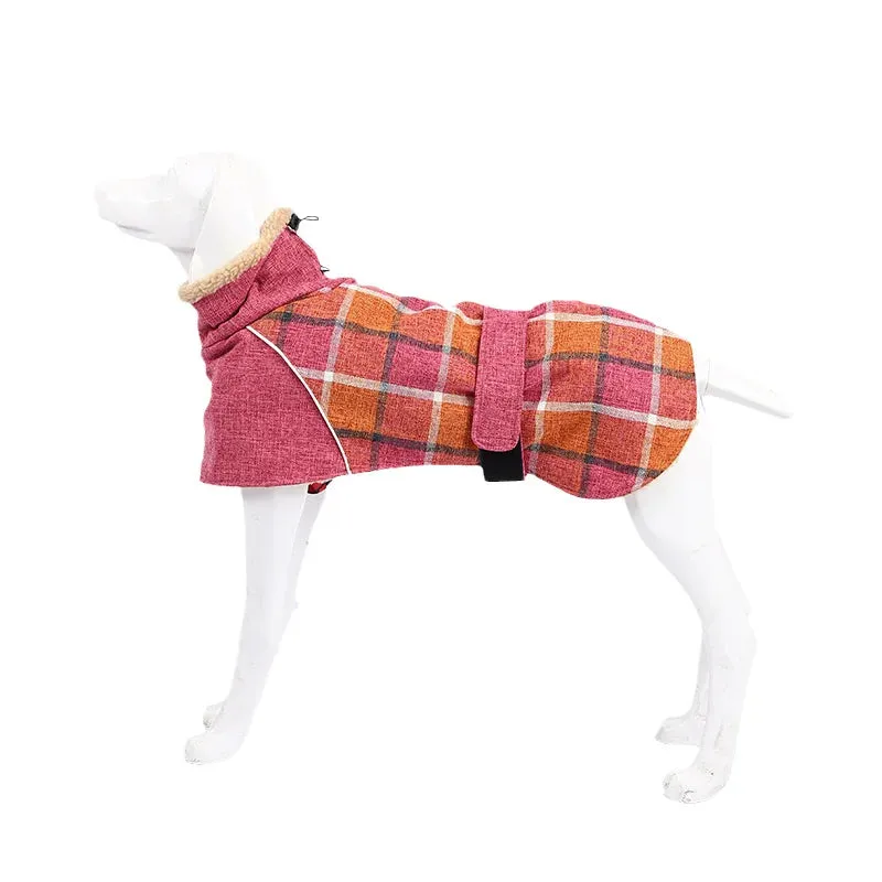 PlaidPaws™ Fleece Winter Jacket with Belt
