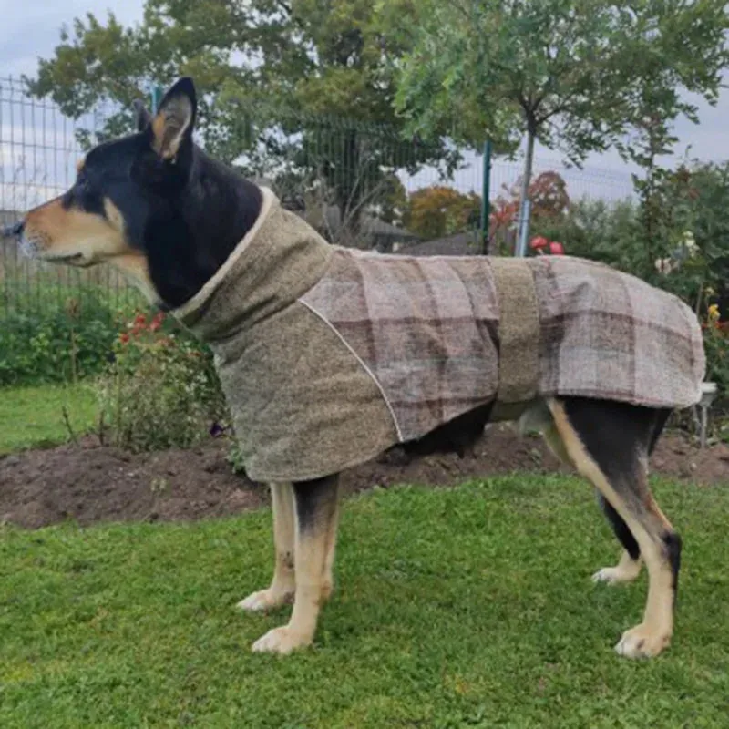 PlaidPaws™ Fleece Winter Jacket with Belt