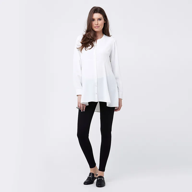 Ripe Maternity & Nursing Peplum Shirt White Size Large