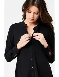 Ripe Maternity & Nursing Peplum Shirt White Size Large