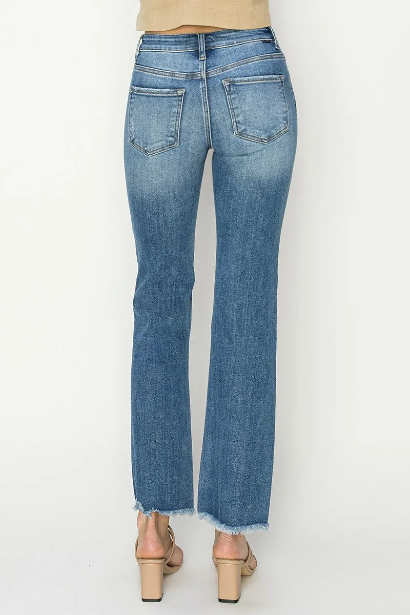 Risen MR Ankle Bootcut Fray Hem Jeans