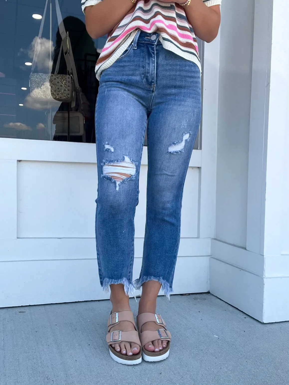 Risen Rowan Frayed Flare Jean