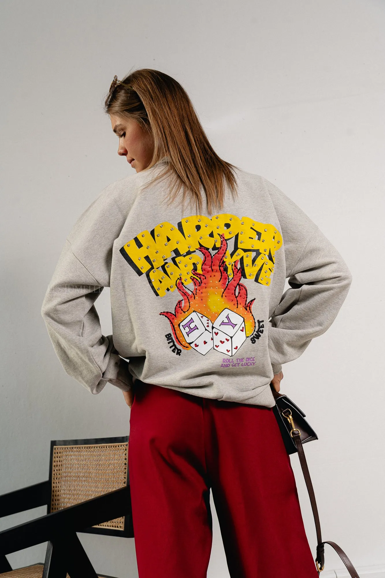 Rollthedice sweater grey melange