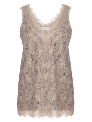Rosemunde T Silky Lace Top Camel Dotted 4220 9597